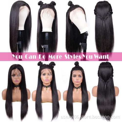 Wholesale Virgin Hair Wigs For Black Women Young Gilr Raw Cuticle Aligned Hair Straight 13x6 Lace Front Wig